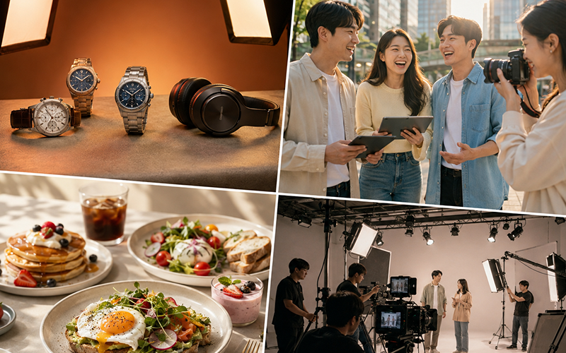 제품 · 푸드 촬영과 인터뷰, 스튜디오 영상 촬영 현장